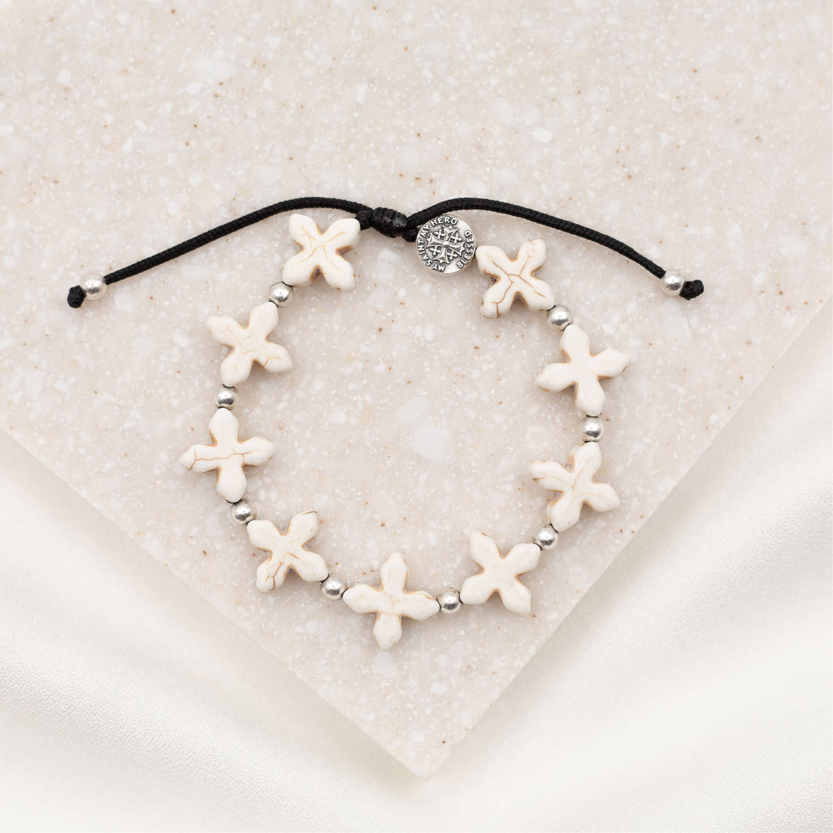 Grounded in Faith Cross Bracelet- Silver