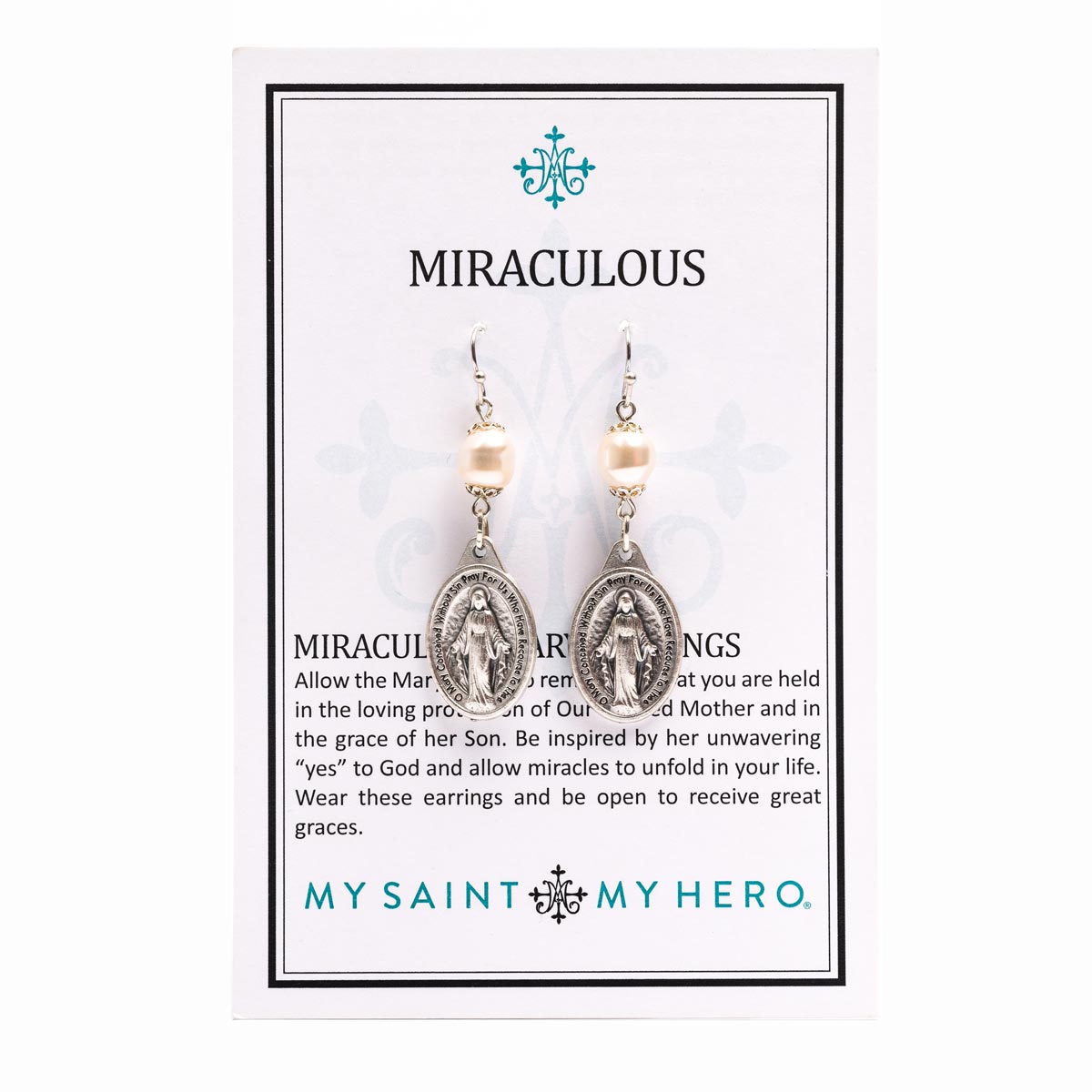 Miraculous Mary Pearl Earrings