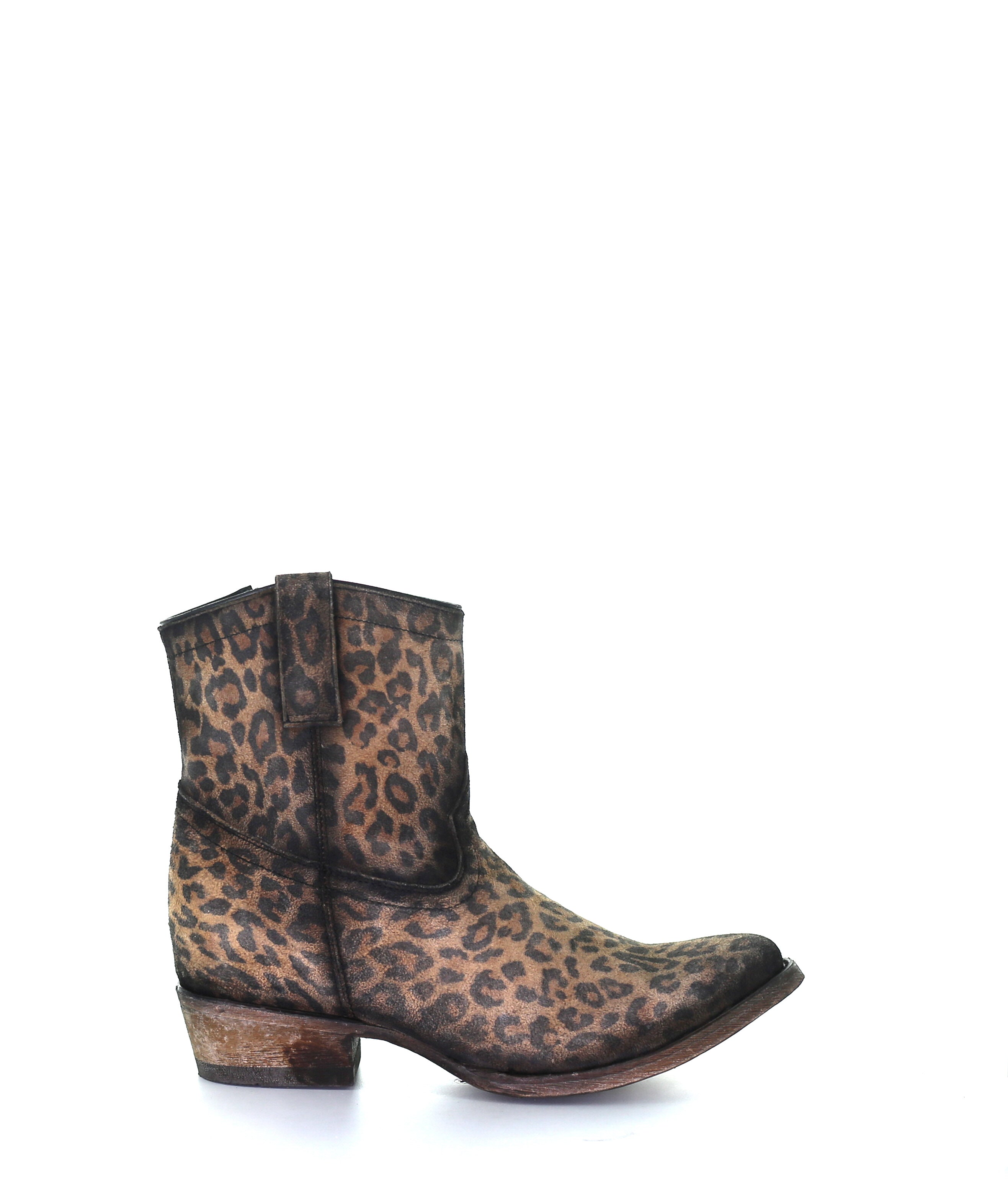 Ladies Leopard Print Zipper Ankle Boot