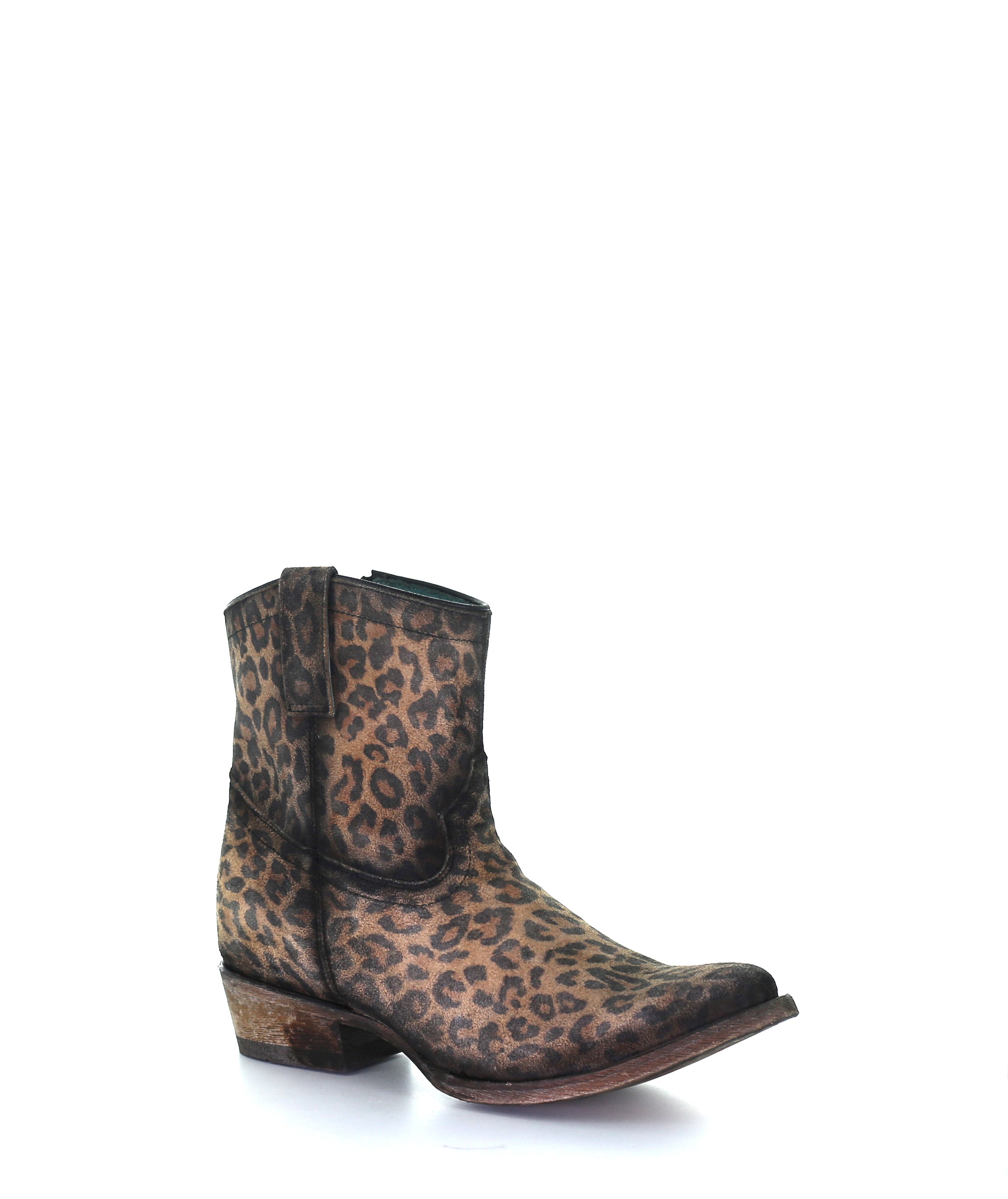 Ladies Leopard Print Zipper Ankle Boot