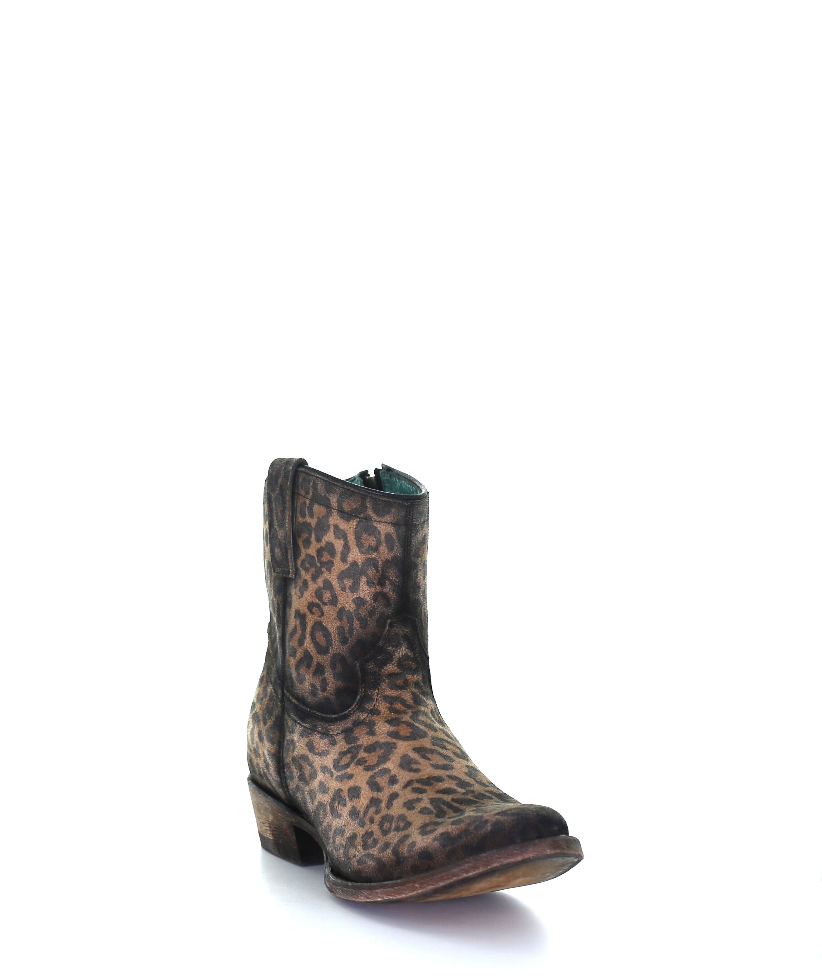 Ladies Leopard Print Zipper Ankle Boot