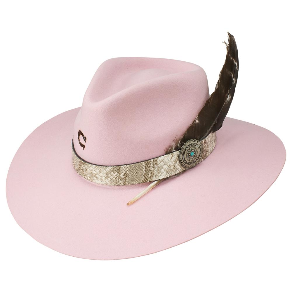 Charlie 1 Horse Wool Felt Hat - The Sidewinder in Pink