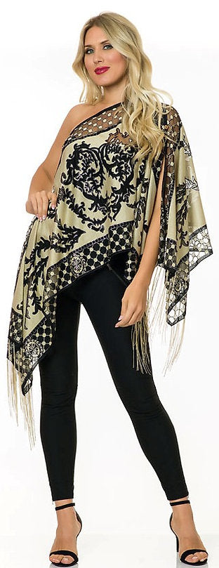 Follow Your Heart Gold/Black, 7-Way Scarf