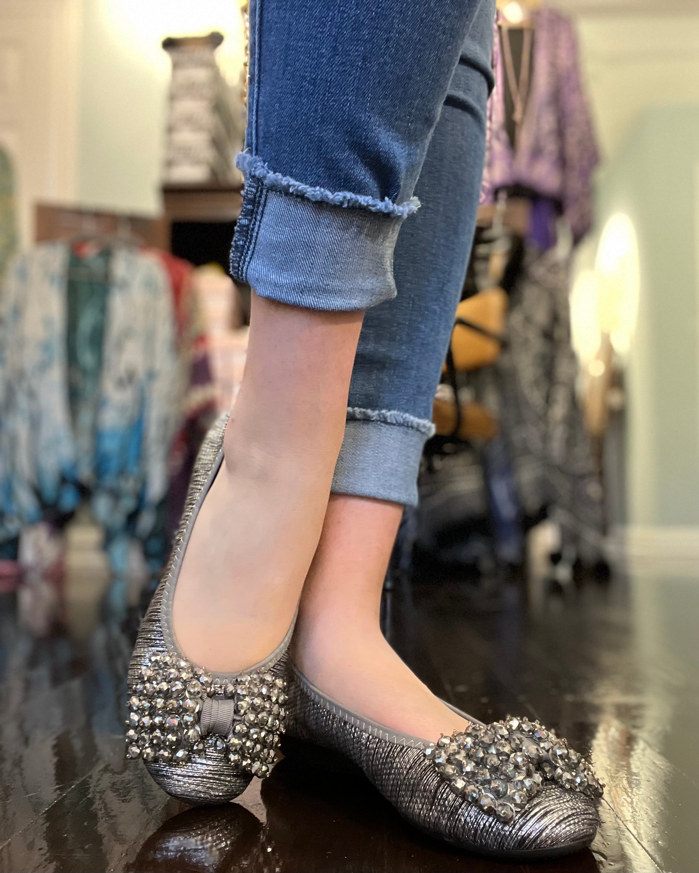 Ballerina Style Shoe ,grey  Pewter