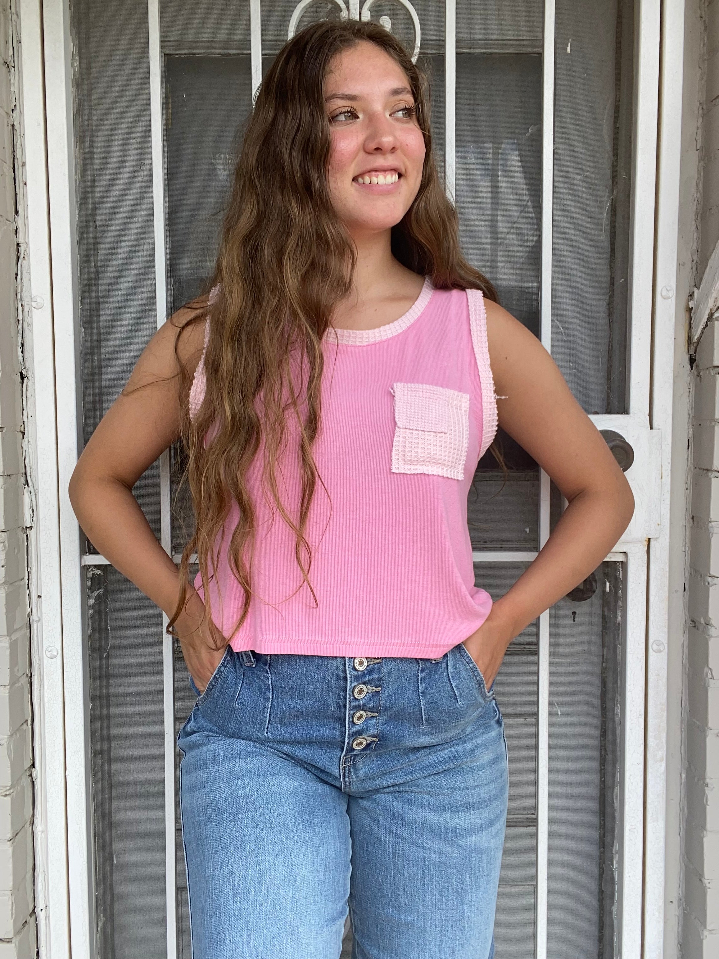 Bubble Gum Pink Sleeveless Tank