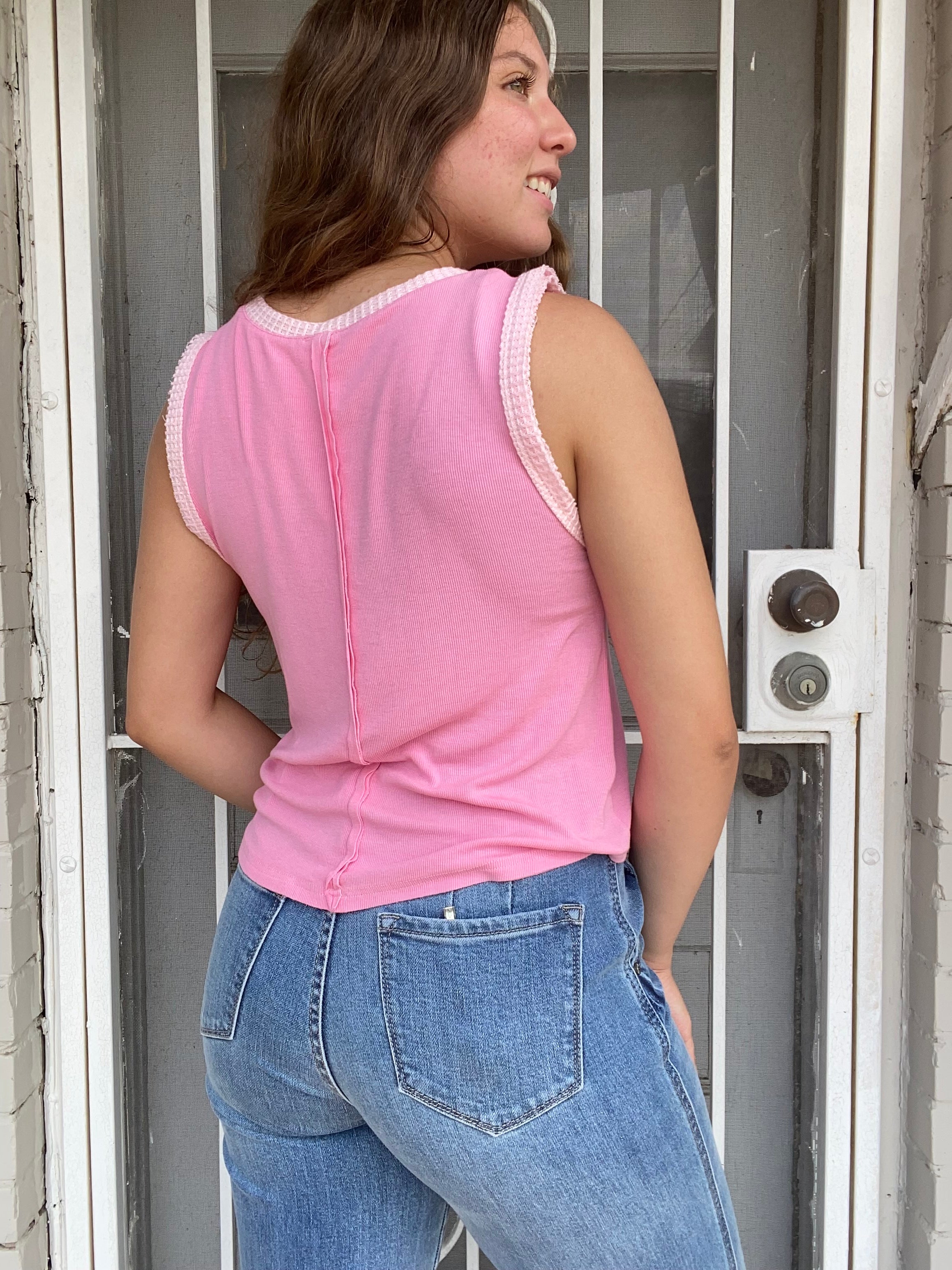 Bubble Gum Pink Sleeveless Tank