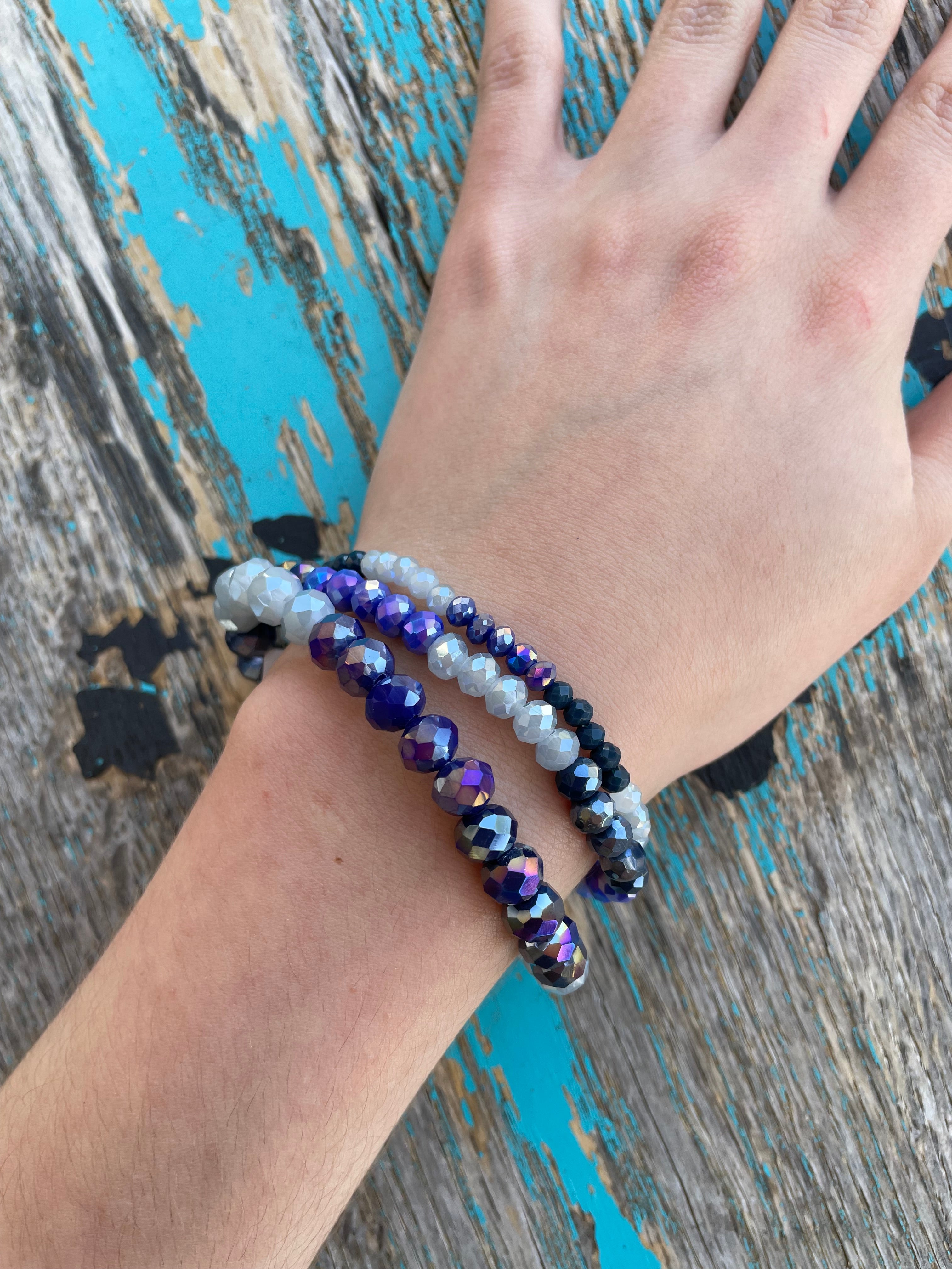 Triple Strand Bead Bracelets/Dallas Cowboys