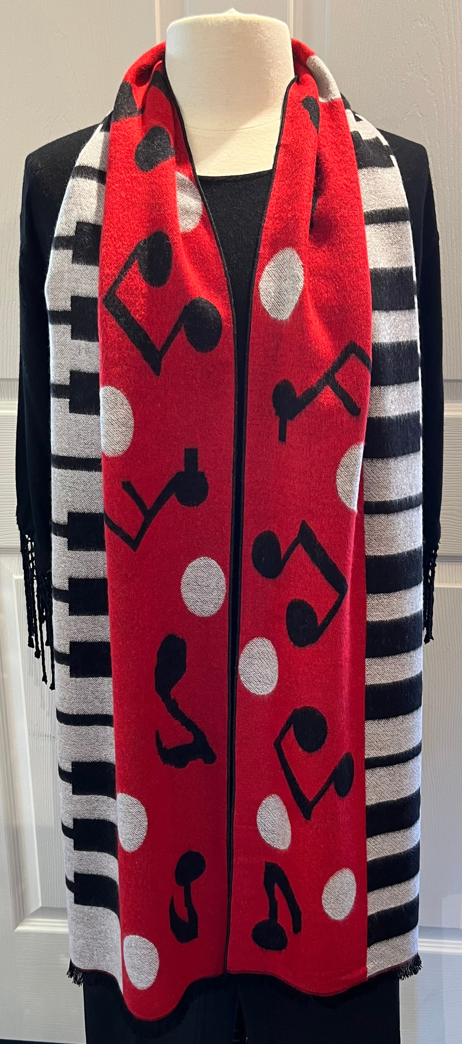 Piano/Musical Notes Cashmere Scarf