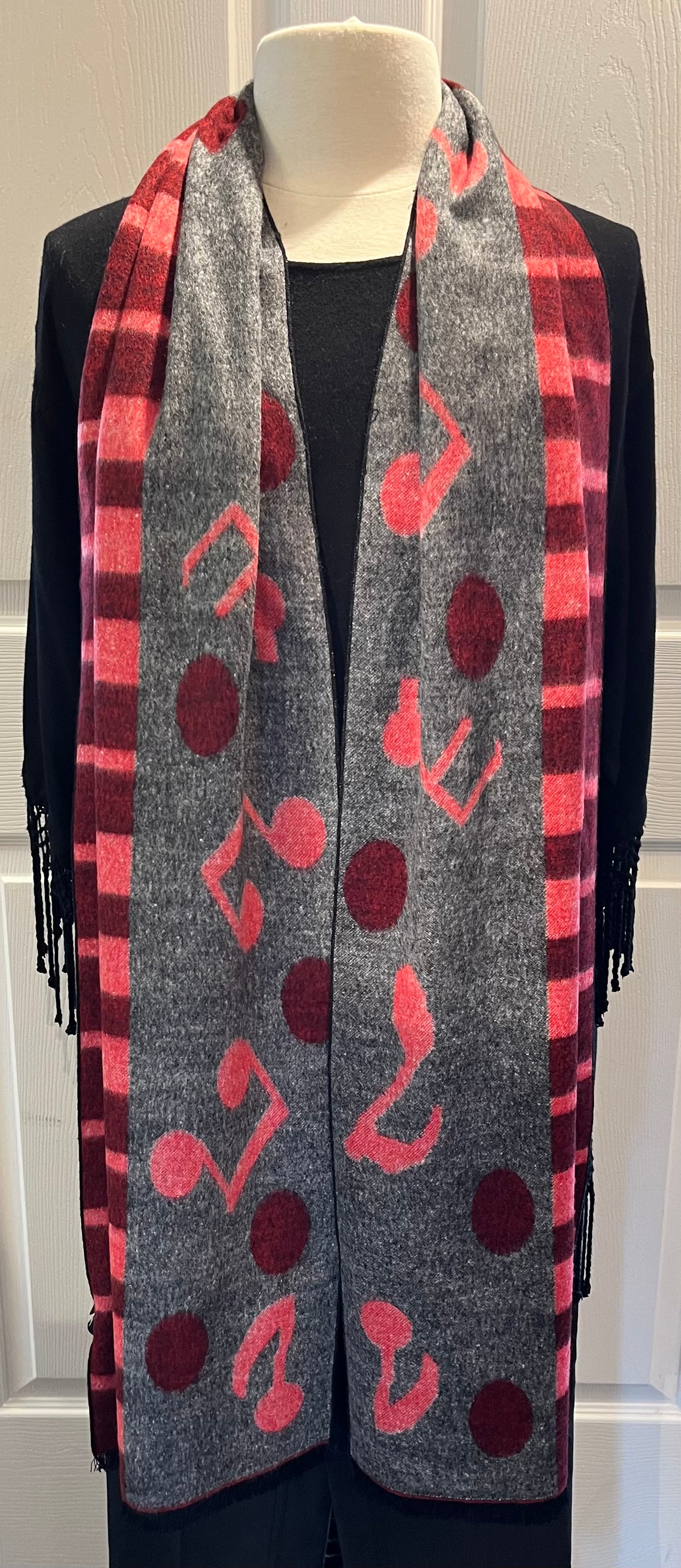Piano/Musical Notes Cashmere Scarf