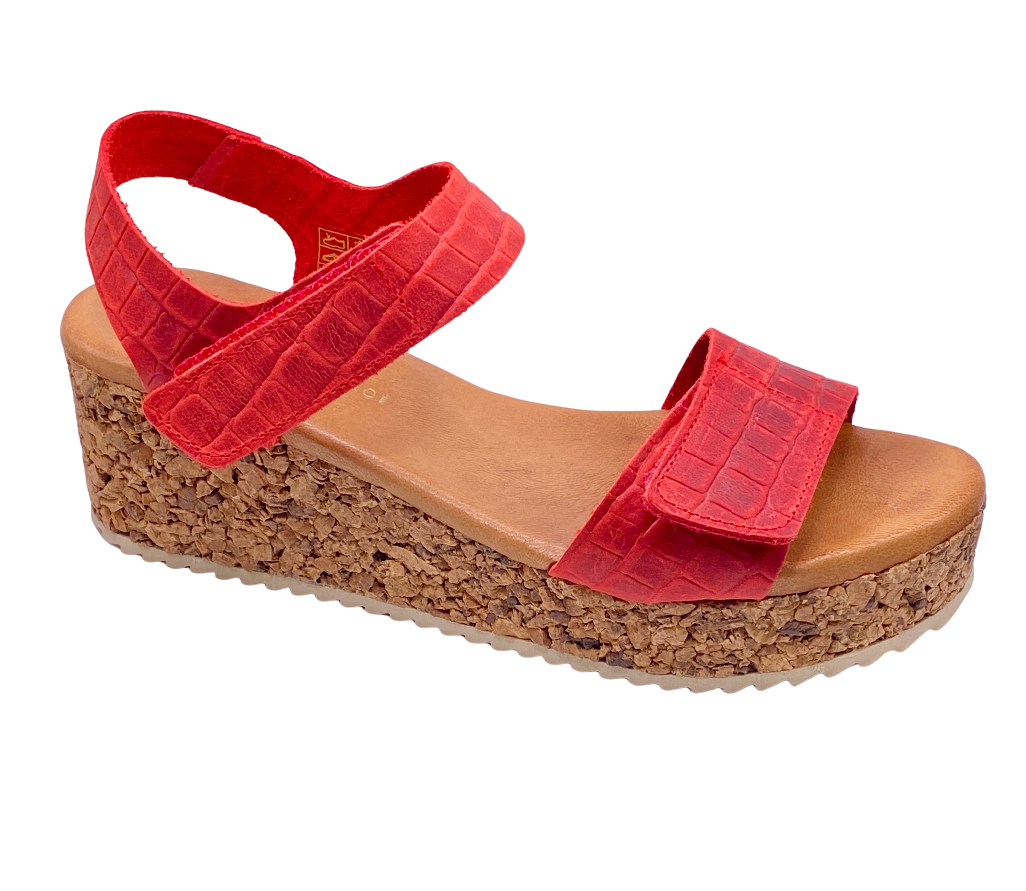 Cleo Red Leather Wedge