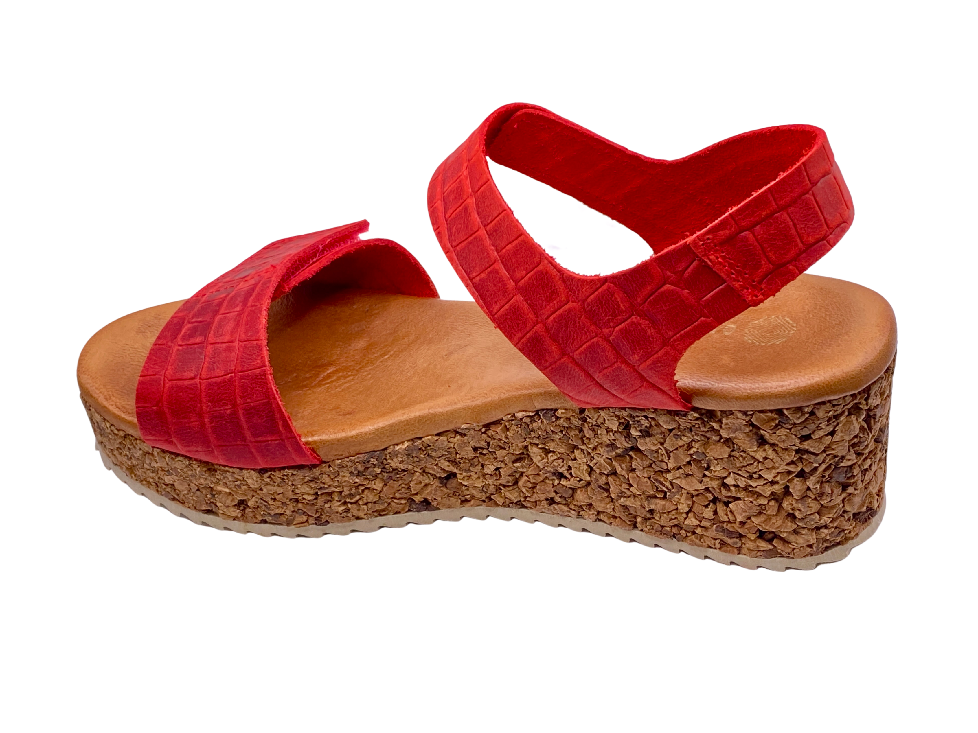 Cleo Red Leather Wedge
