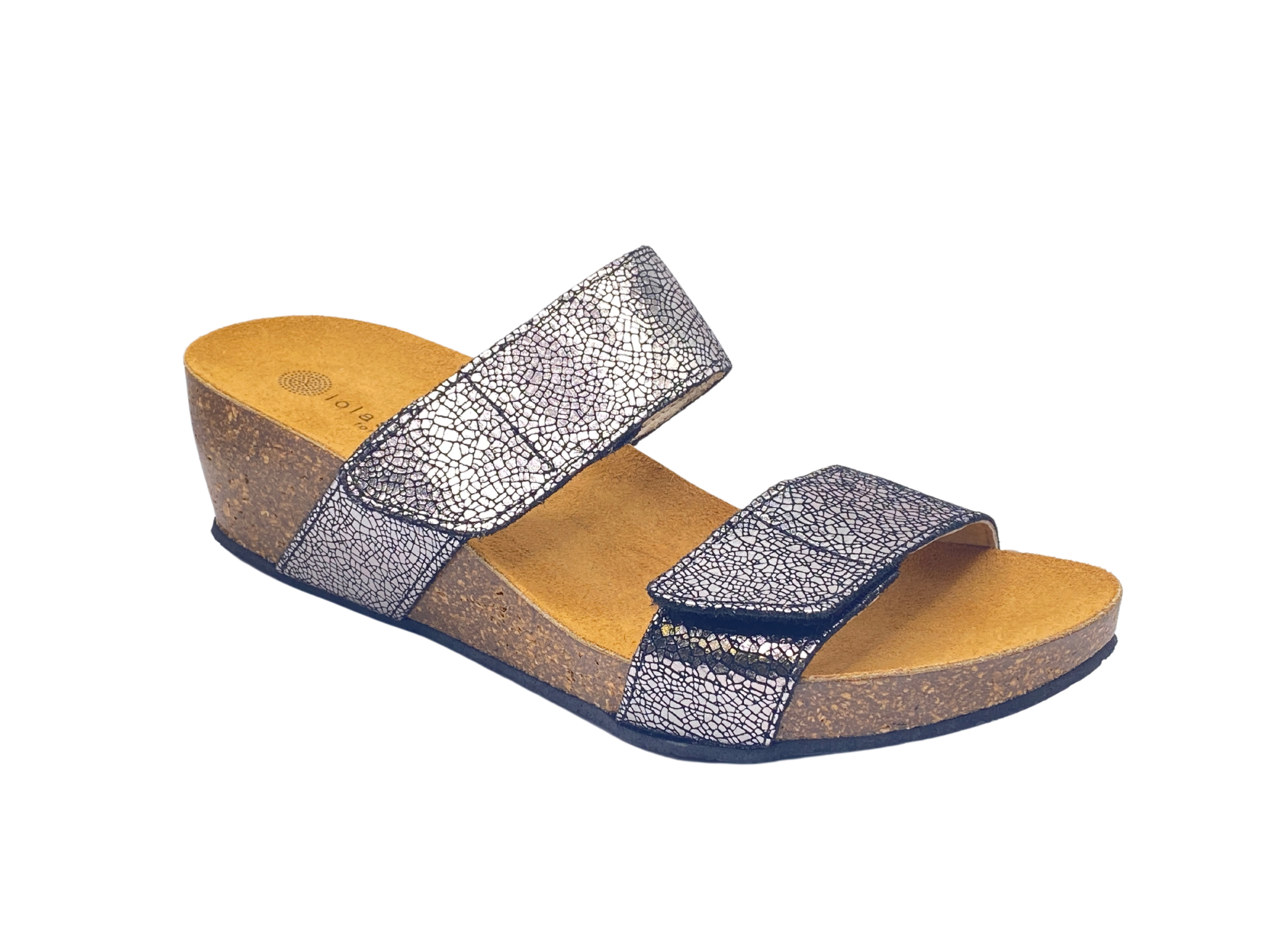 Eric Michael Liat Pewter Wedge Sandals