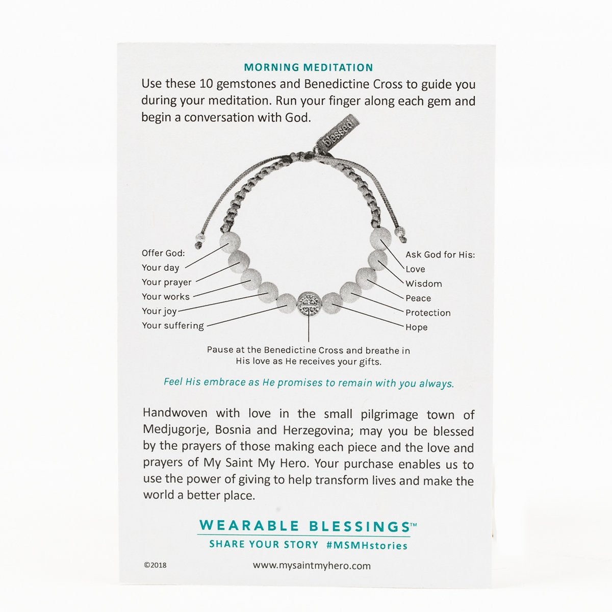 Wake Up and Pray Meditation Bracelet - White Howlite