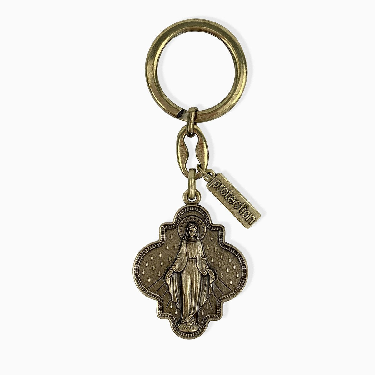 Blessed Mother Mary Miracles Key Ring- Bronze