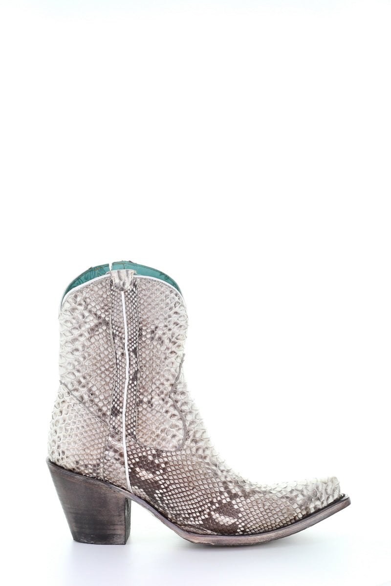 Ladies Natural Python Zipper Ankle Boot by Corral