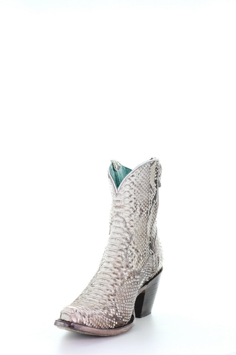 Ladies Natural Python Zipper Ankle Boot by Corral