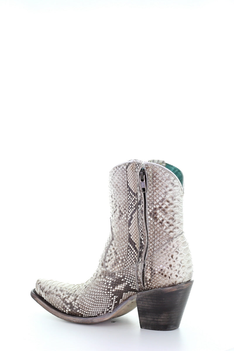 Ladies Natural Python Zipper Ankle Boot by Corral