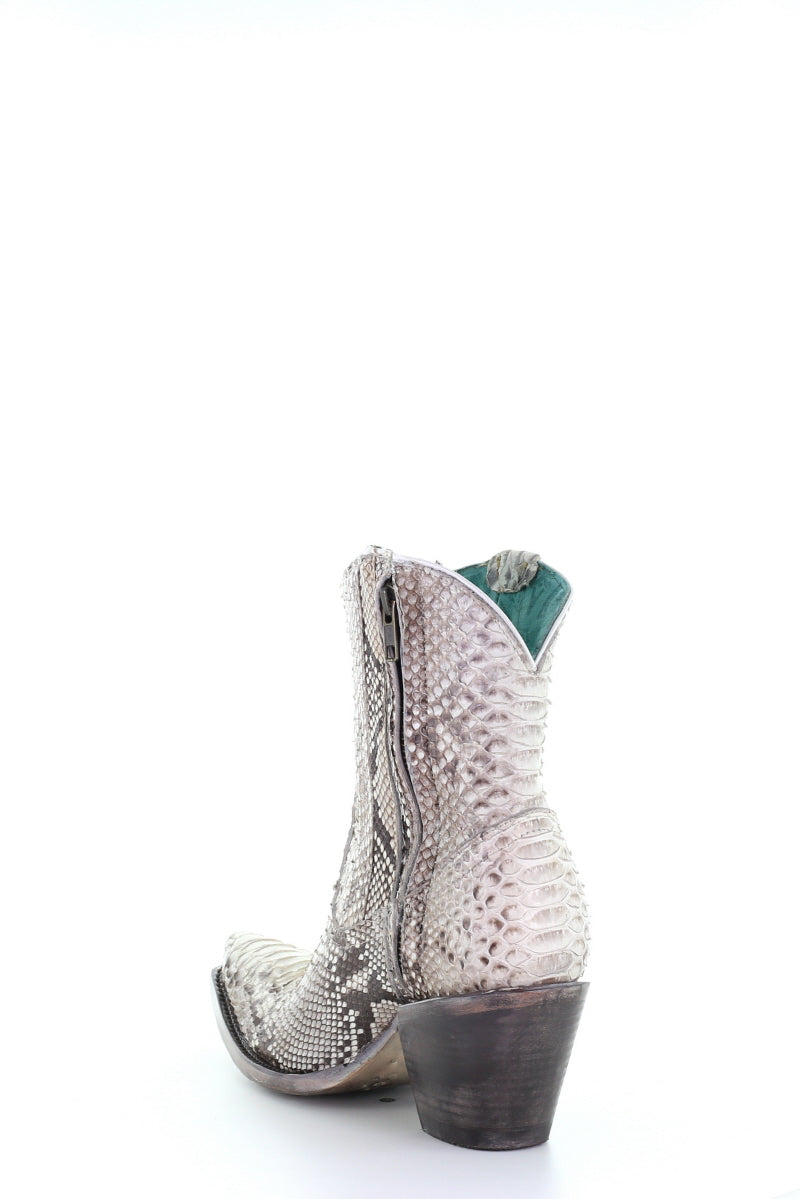 Ladies Natural Python Zipper Ankle Boot by Corral