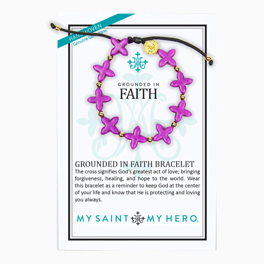 Grounded in Faith Cross Bracelet- Silver