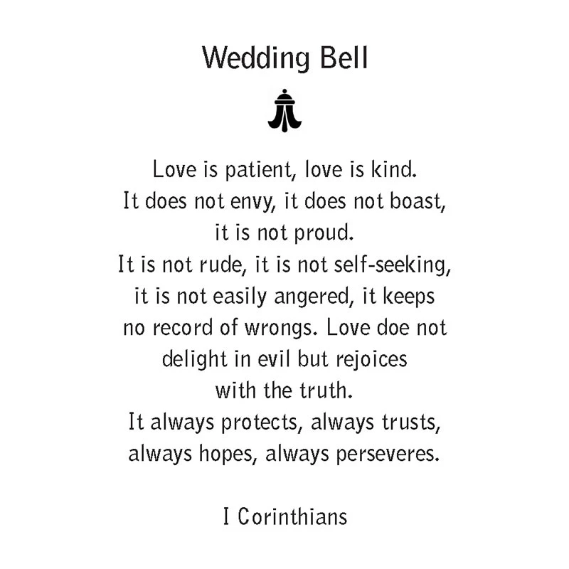 Wedding Bell Pendant w/ 22" Sterling Chain