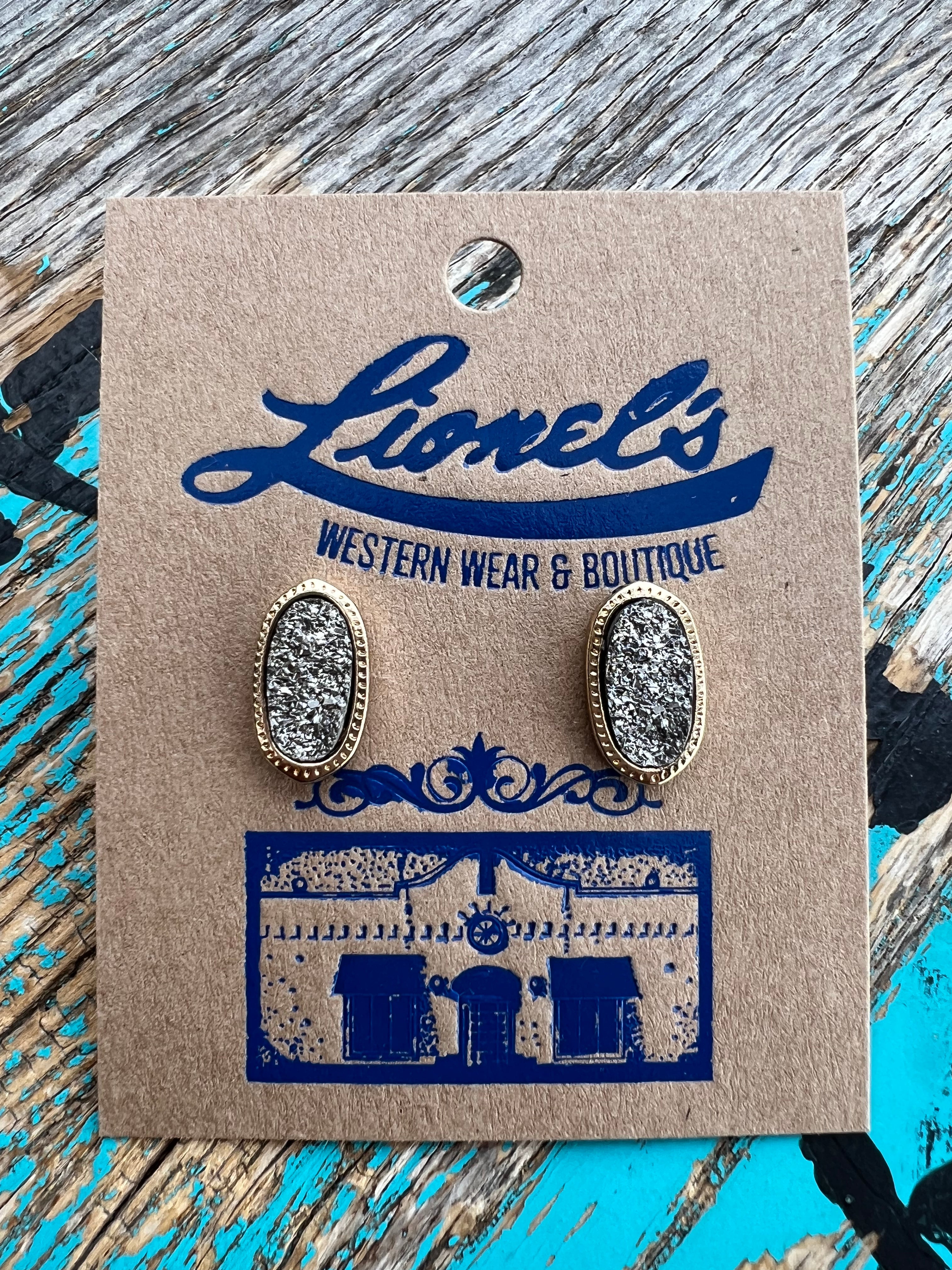 Mini Kendra Inspired Earrings/Silver w/ Gold
