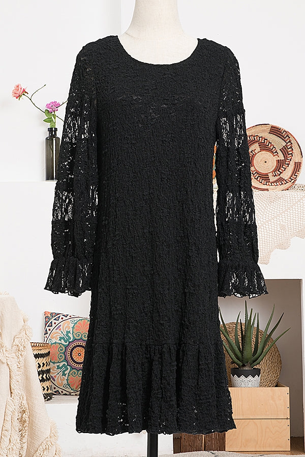 Black Lace Accent Dress