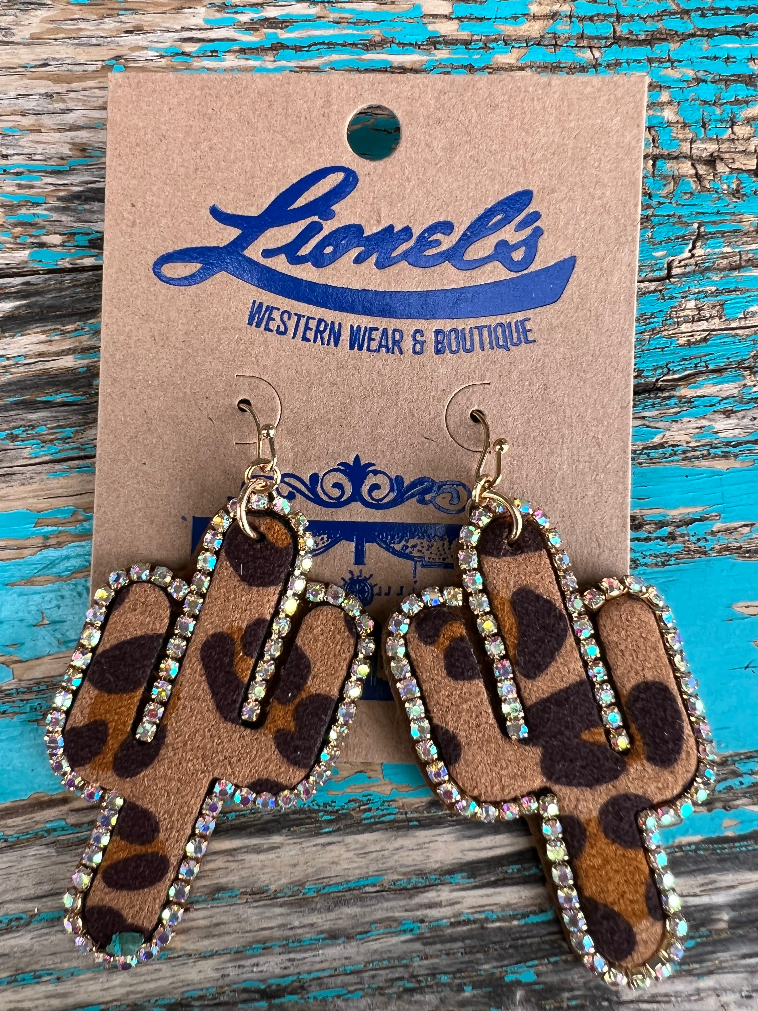 Leopard Cactus Crystal Earring