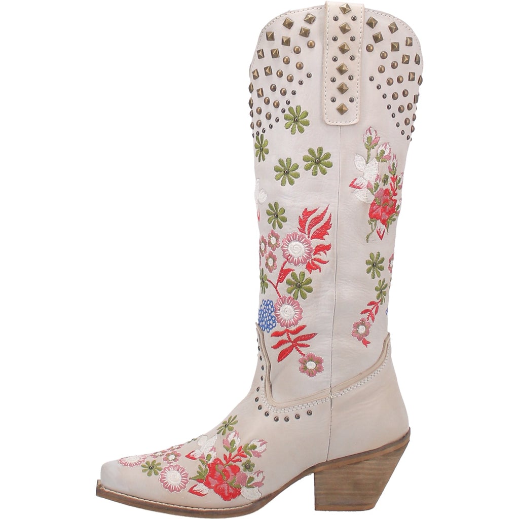#POPPY WHITE Embroidered Boot