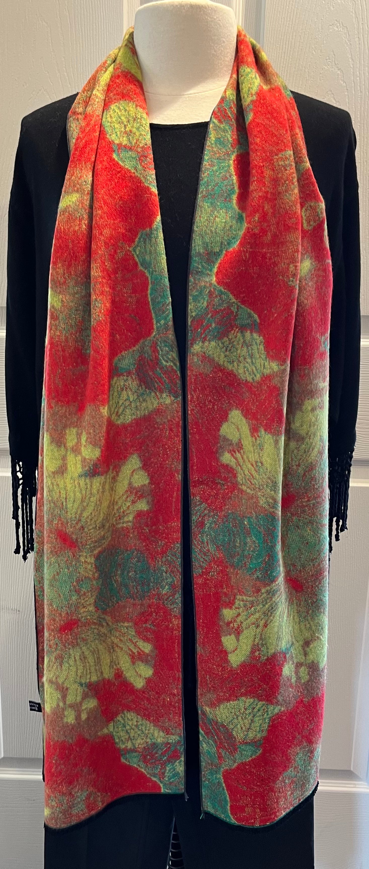 Red & Green Reversible Cashmere Scarf