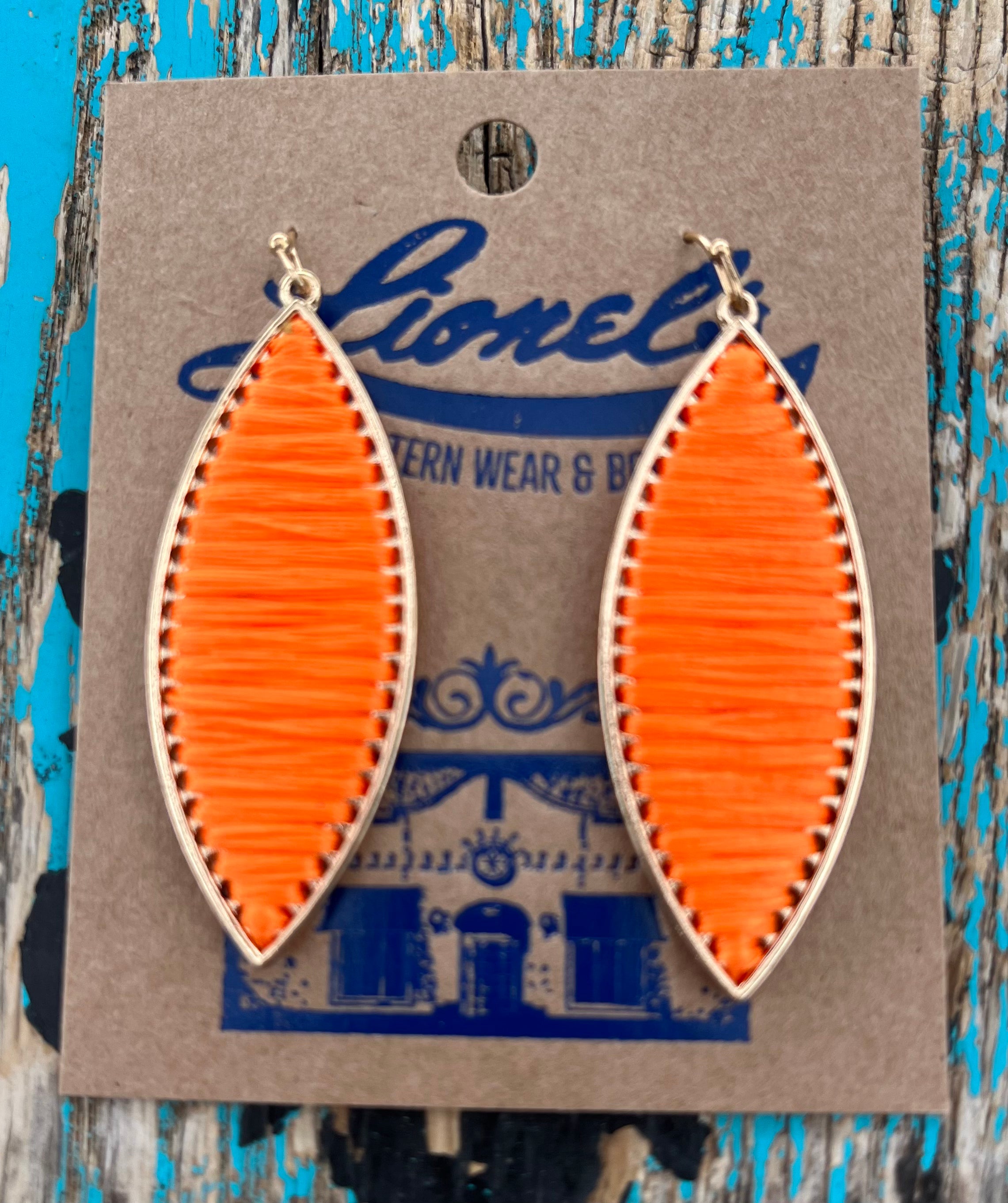 Neon Orange Thread Earrings