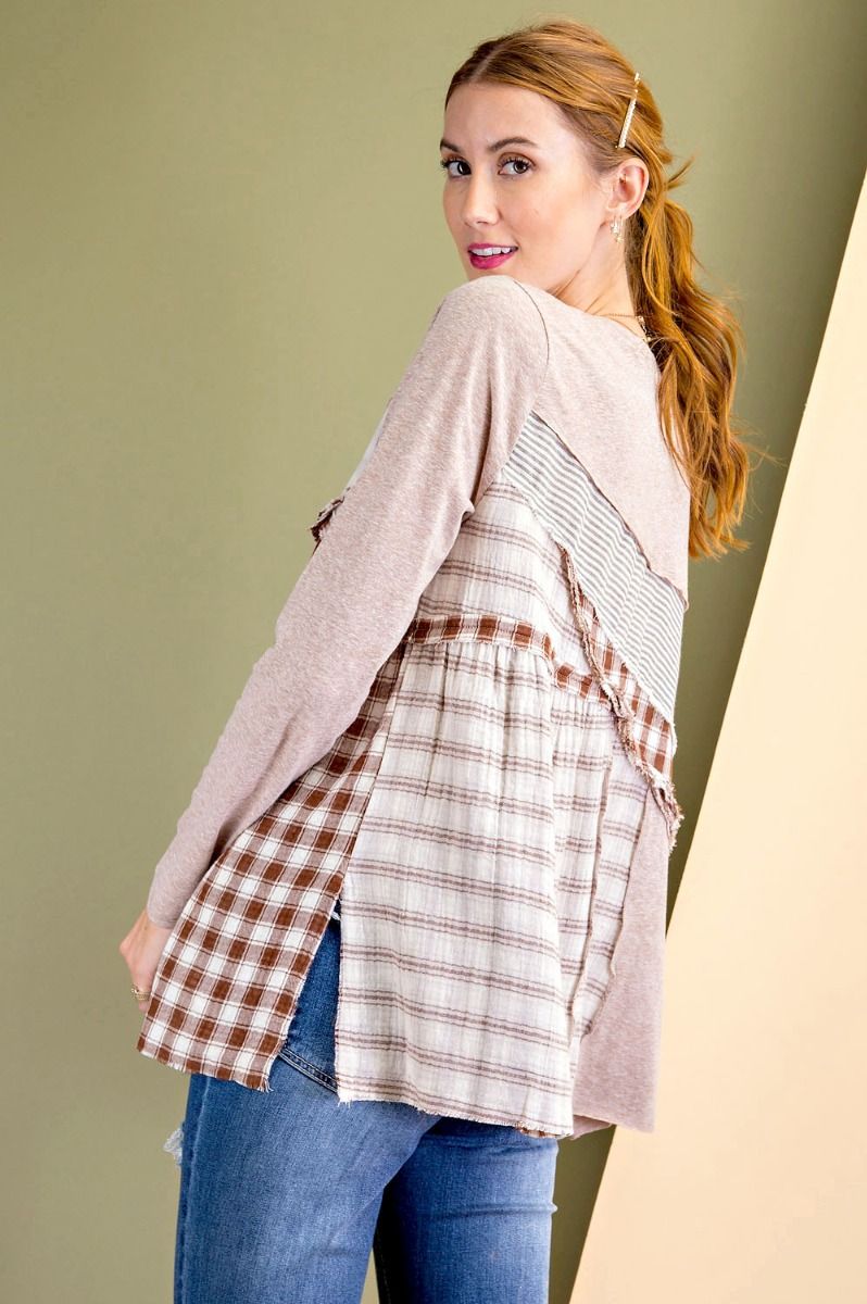 Mocha Mix N Match Loose Fit Top