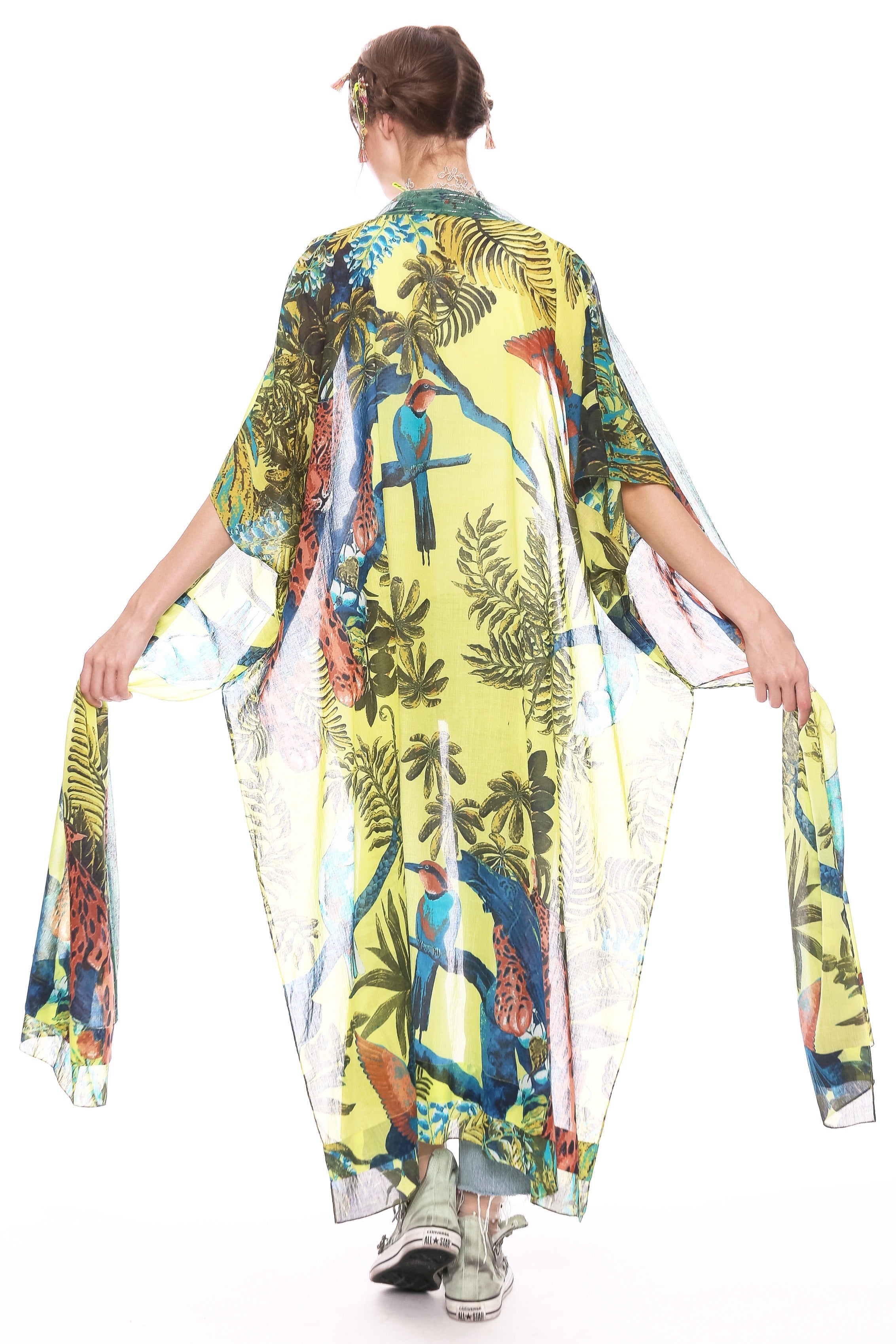 Wild Nights Lime Tropical Kimono