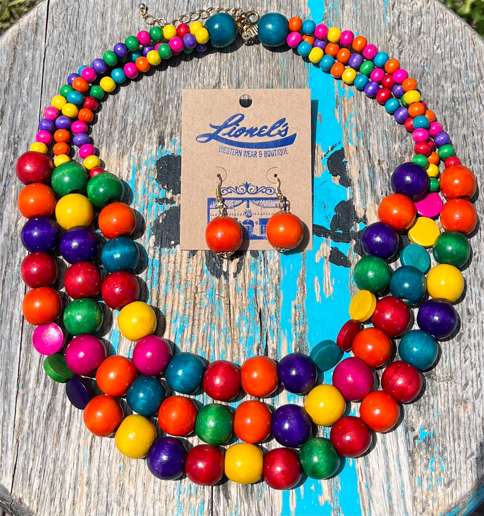 Bright & Festive Wooden Necklace Set/Assorted
