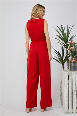 Ruffled Sleeveless RED Jumpsuit