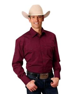 Roper Solid Wine Men's Western Shirt