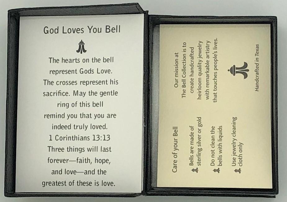 God Loves You Bell Pendant