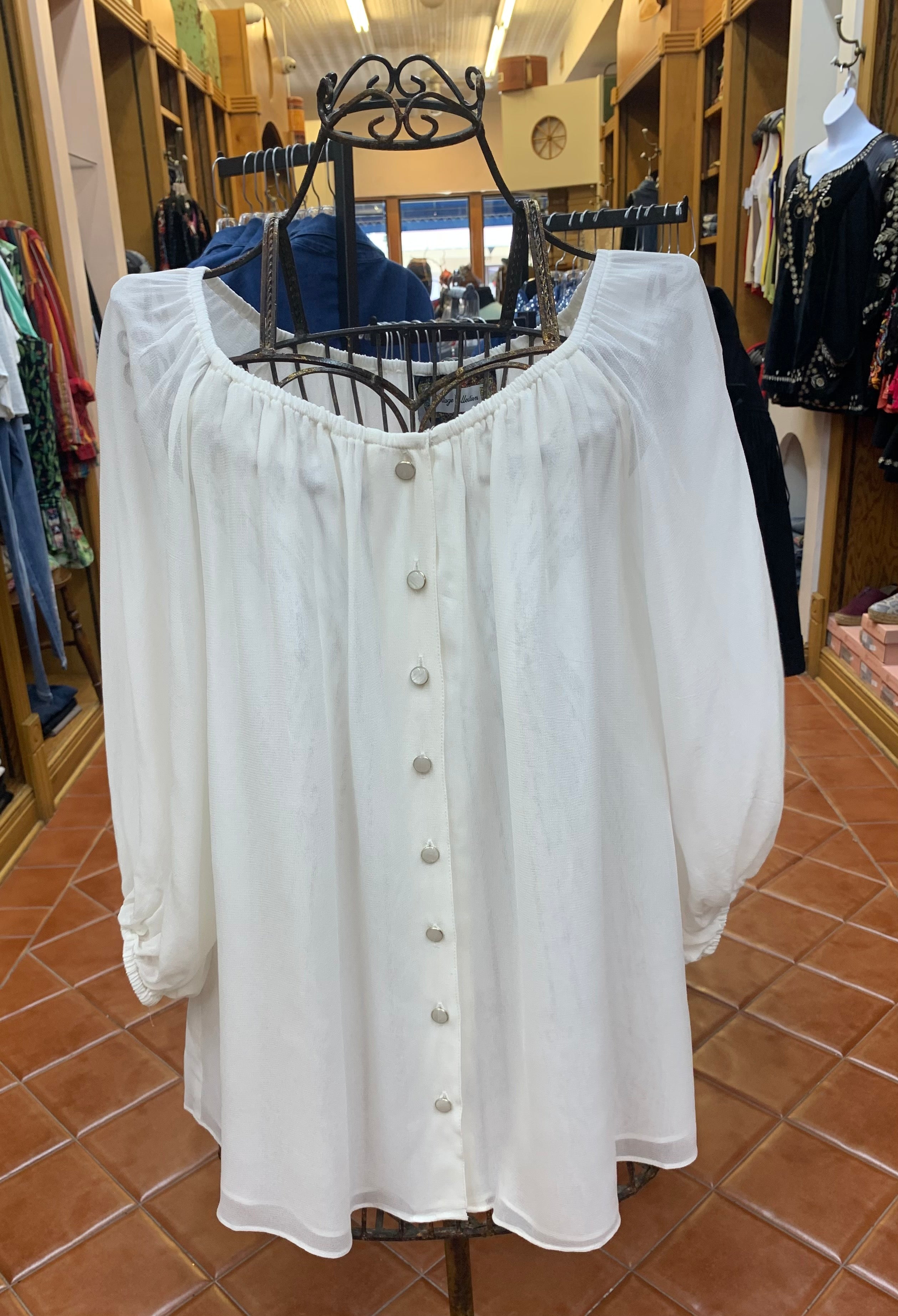 Ivory Georgette Top by Vintage Collection