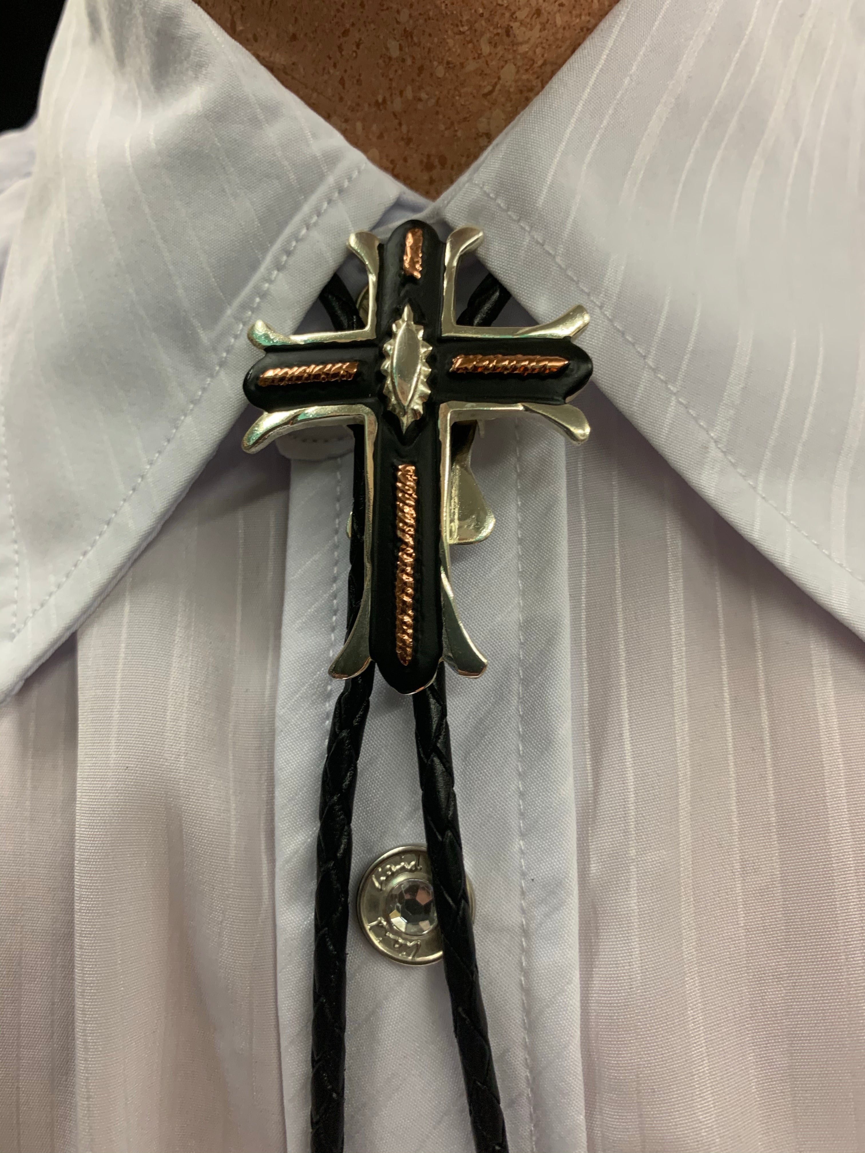 Crumrine Bolo Tie w/ Tri-Colored Cross