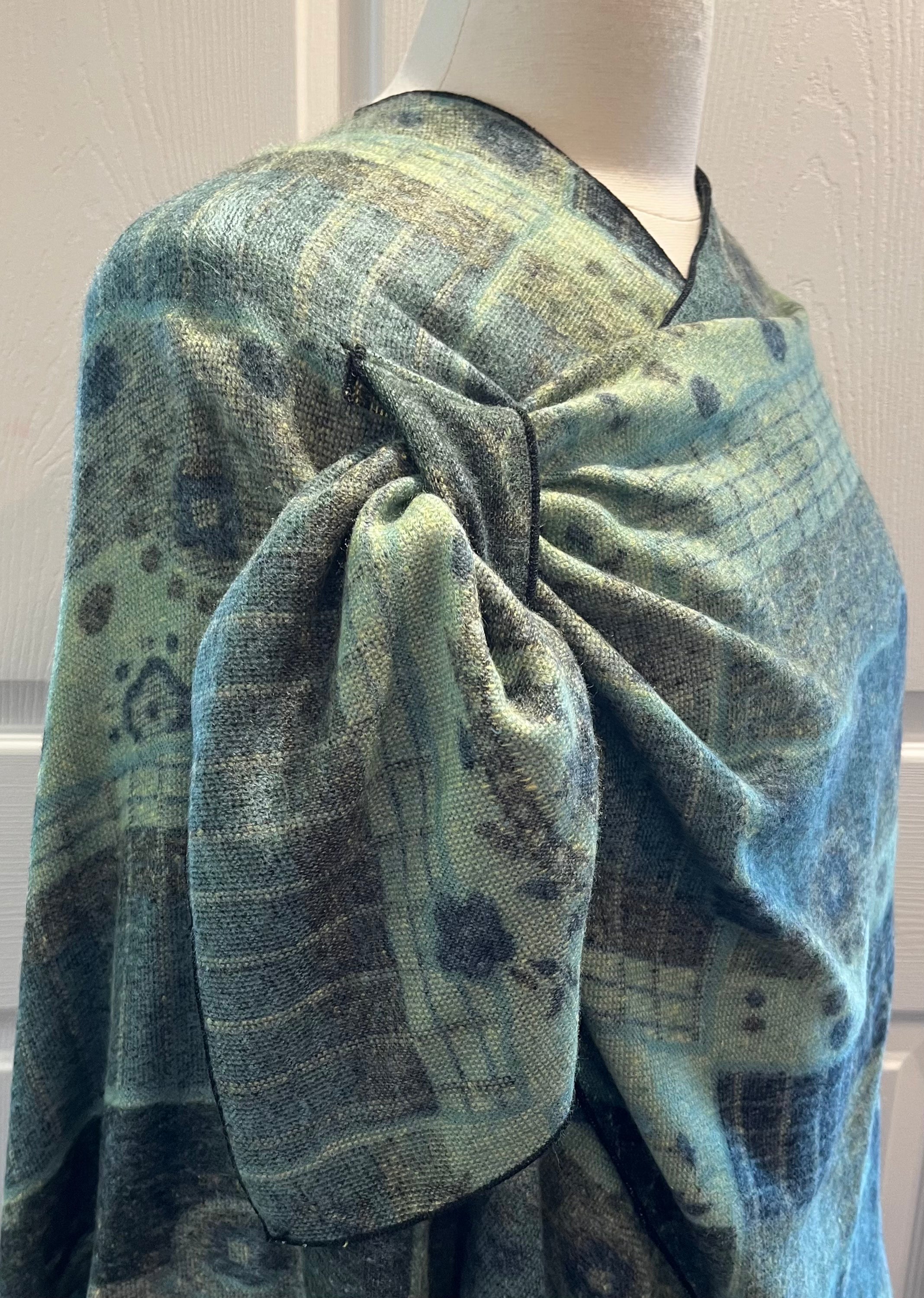 Shades of Green Reversible Cashmere Shawl