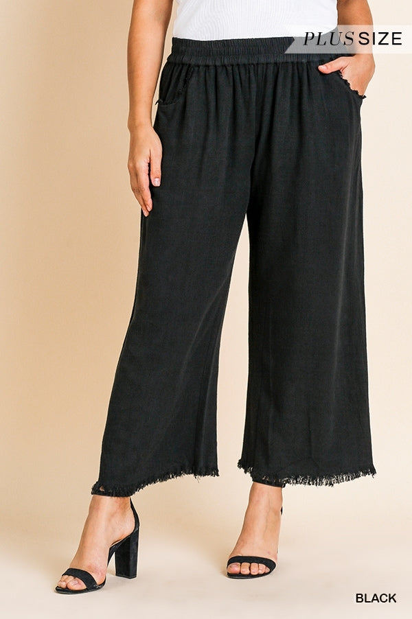 Black Wide Leg Pant w/ Elastic Waist