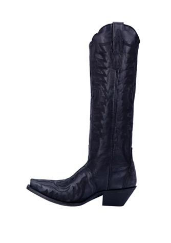 Hallie Distressed Black Leather Boot by Dan Post