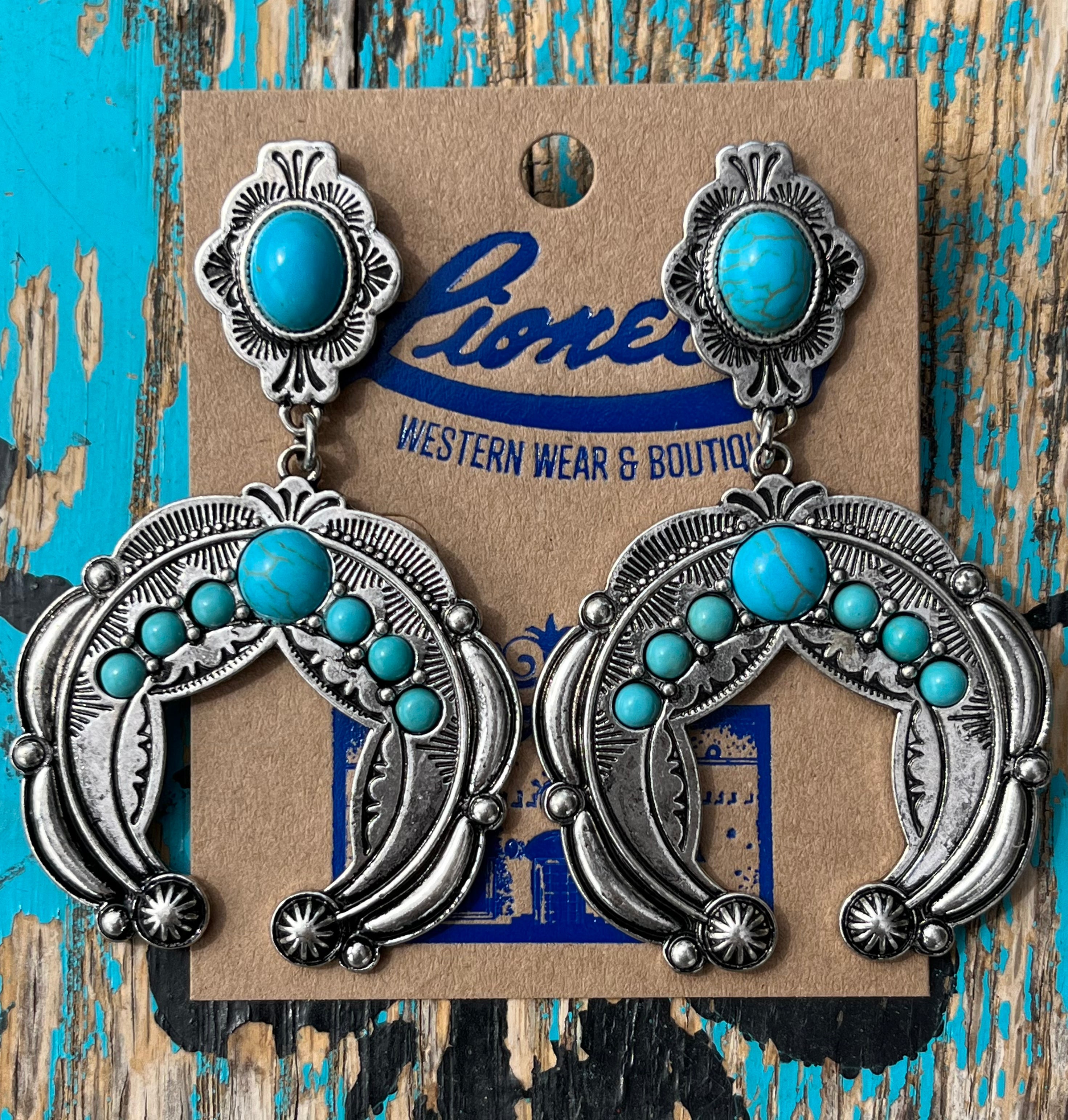 Turquoise & Silver Squash Drop Earring