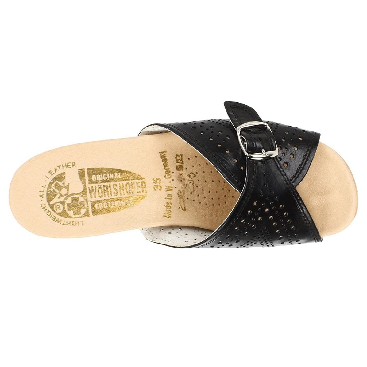 Worishofer Women's 251 Slide Black Leather