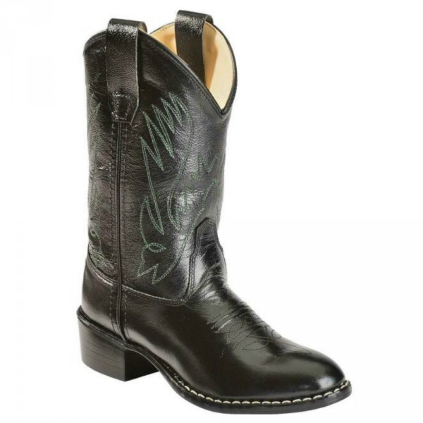 Children's Old West Black Leather Western Boot