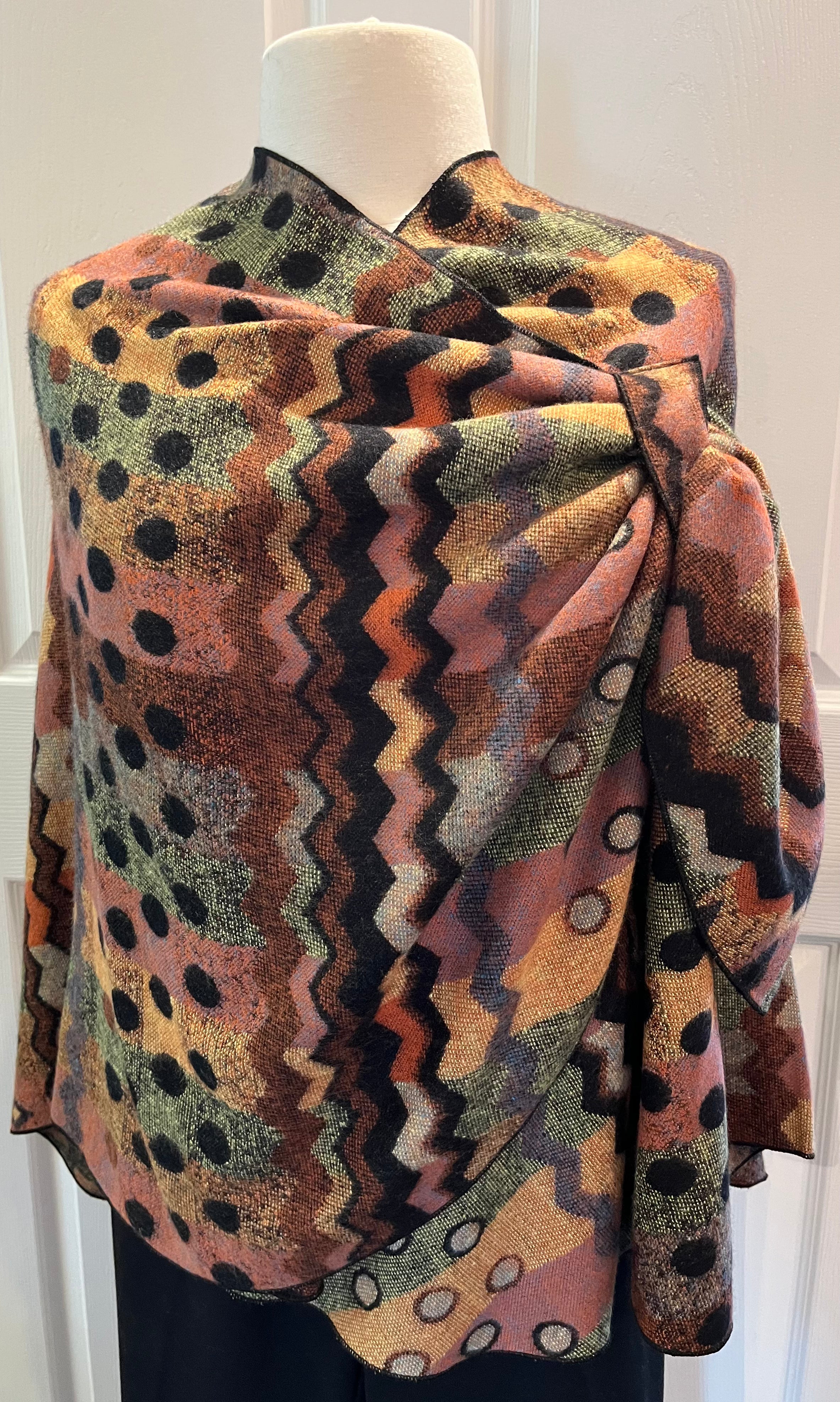 Tobacco Multi Reversible Cashmere Shawl