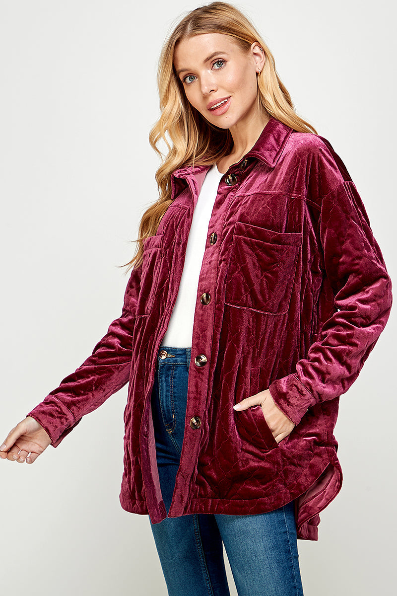 Rose Quilted Velvet Jacket