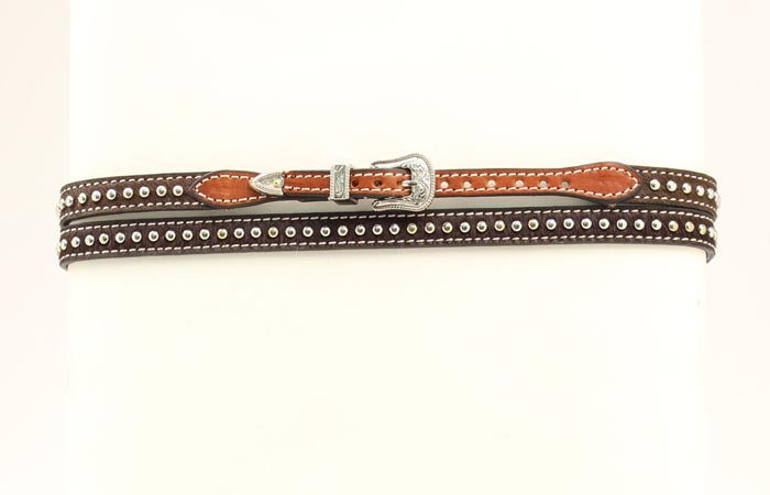 Brown Horse Hair Hat Band with studs
