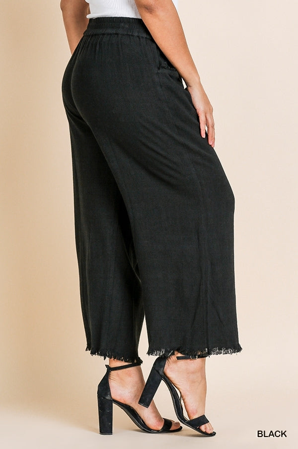 Black Wide Leg Pant w/ Elastic Waist
