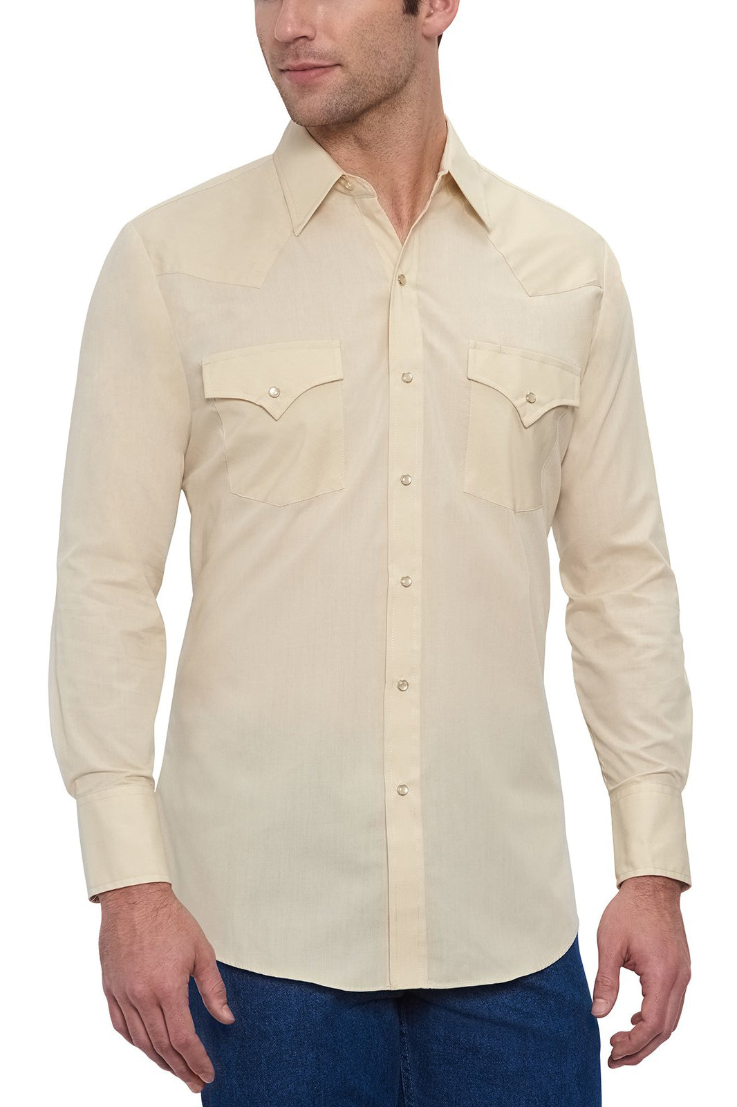 Ely & Walker Solid ECRU Western Shirt/Easy Care