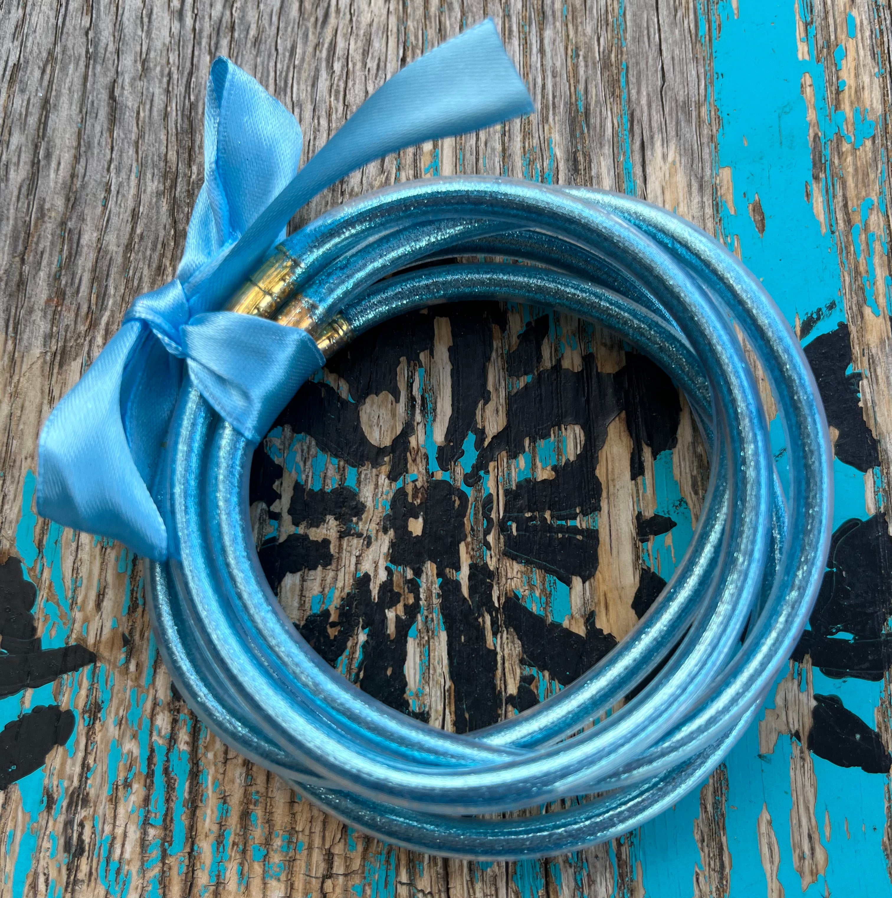 Aqua Blue Bangle Bracelets